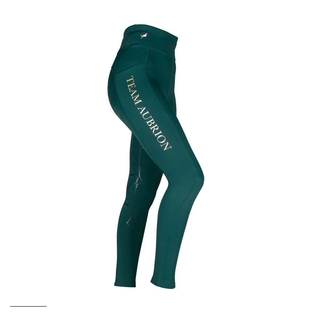Shires Shires Aubrion Team Winter Riding Tights in Green