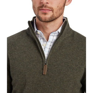 Schoffel Schoffel Mens Calton Cotton Cashmere 1/4 Zip Jumper in Loden Green