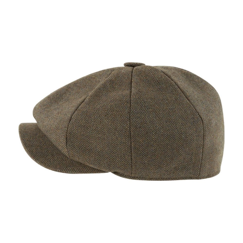 Schoffel Schoffel Ladies Newsboy Tweed Cap in Loden Green Herringbone
