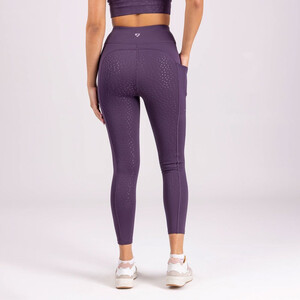 Shires Shires Aubrion Shield Winter Riding Tights in Purple