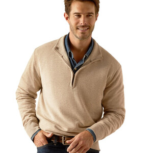 Ariat Ariat Mens Bolinas 1/4 Zip Jumper in Oatmeal