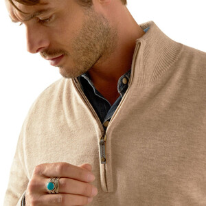 Ariat Ariat Mens Bolinas 1/4 Zip Jumper in Oatmeal