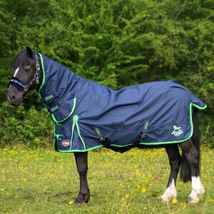 Gallop Gallop Ponie 0g Combo Turnout Rug in Navy/Green