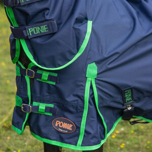 Gallop Gallop Ponie 0g Combo Turnout Rug in Navy/Green