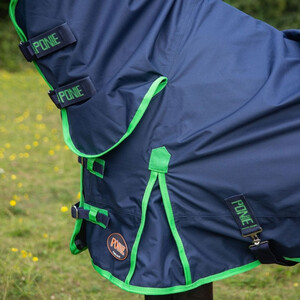 Gallop Gallop Ponie 0g Combo Turnout Rug in Navy/Green