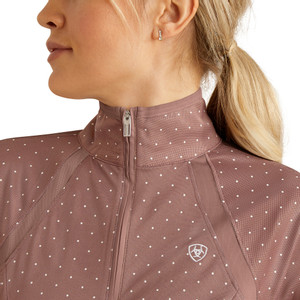Ariat Ariat Sunstopper 3.0 1/4 Zip Top in Twilight Mauve Dot