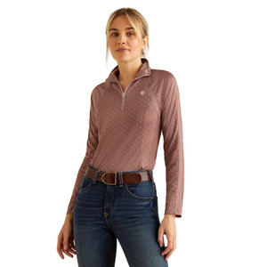 Ariat Ariat Sunstopper 3.0 1/4 Zip Top in Twilight Mauve Dot