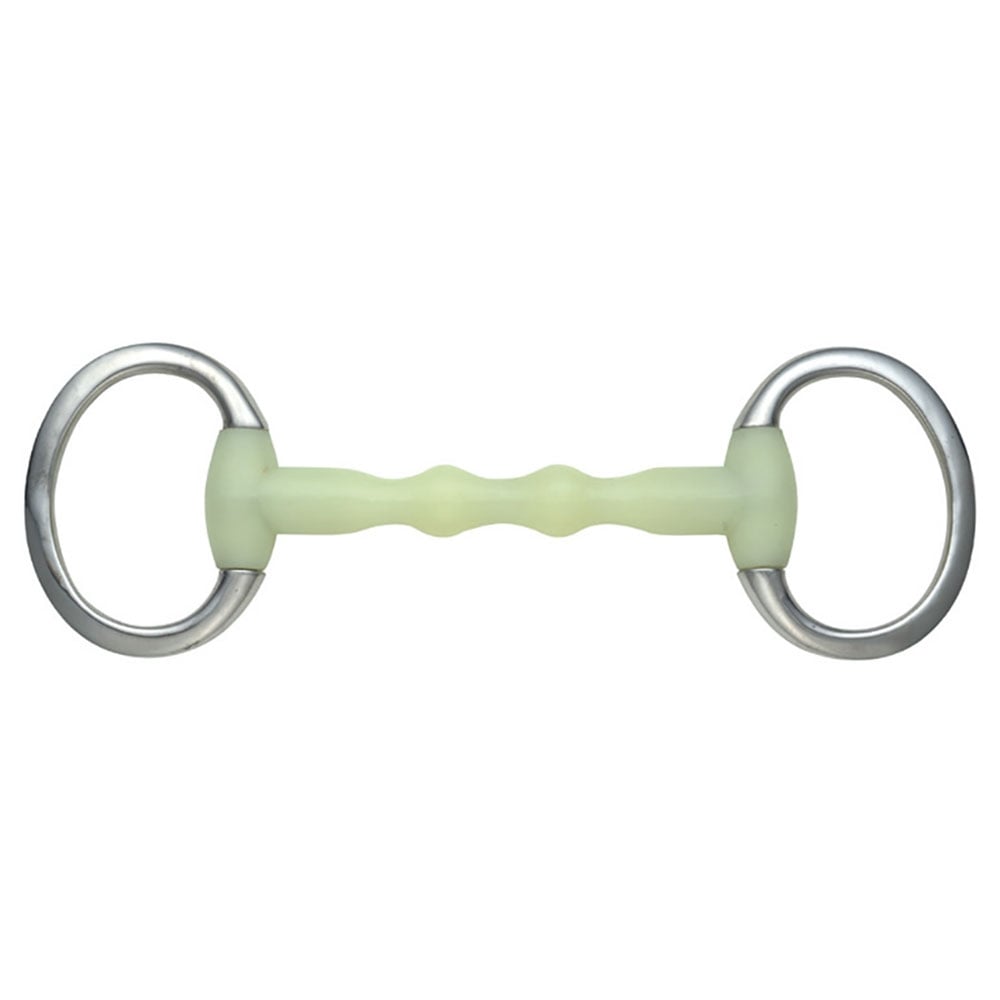 AJ Tack French Link Eggbutt Snaffle Bit - Curved Mouthpiece For Horse Comfort