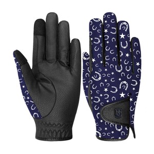 Houghton Country Houghton Country Young Rider Horseshoe Winter Grip Glove in Navy