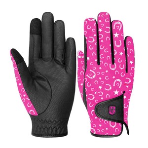 Houghton Country Houghton Country Young Rider Horseshoe Winter Grip Glove in Pink