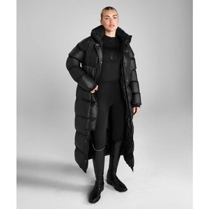 Aztec Diamond Aztec Diamond Heavy Quilted Long Puffer Coat in Black