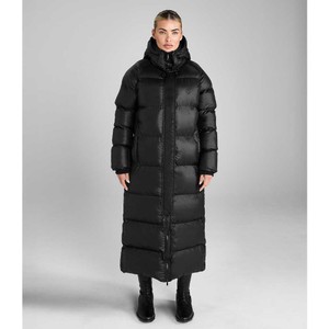 Aztec Diamond Aztec Diamond Heavy Quilted Long Puffer Coat in Black