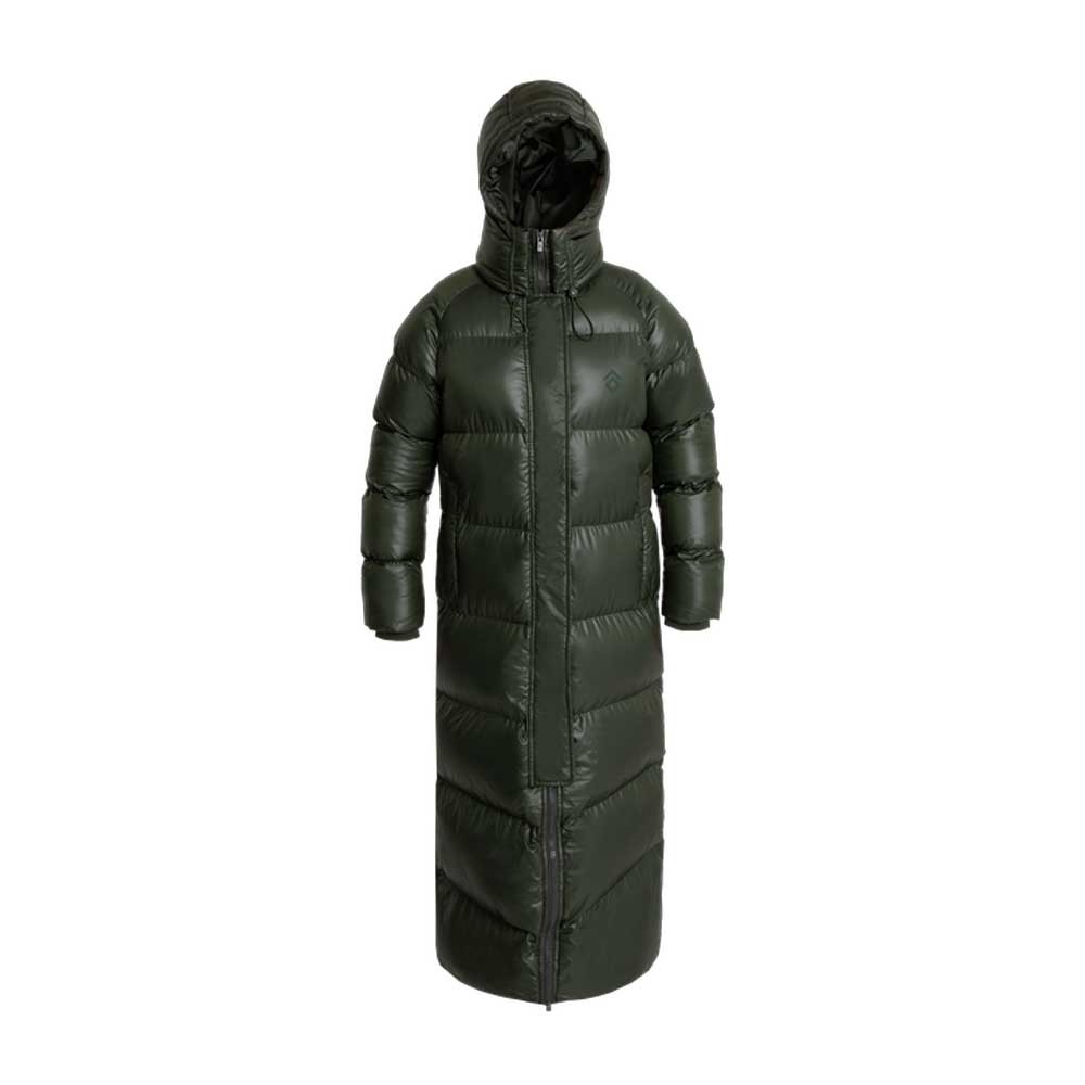 Aztec Diamond Aztec Diamond Heavy Quilted Long Puffer Coat in Forest Green