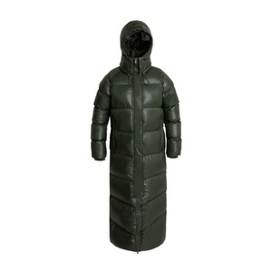 Aztec Diamond Aztec Diamond Heavy Quilted Long Puffer Coat in Forest Green