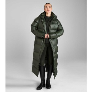 Aztec Diamond Aztec Diamond Heavy Quilted Long Puffer Coat in Forest Green