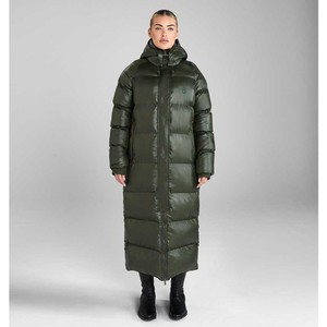 Aztec Diamond Aztec Diamond Heavy Quilted Long Puffer Coat in Forest Green