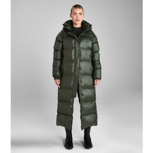 Aztec Diamond Aztec Diamond Heavy Quilted Long Puffer Coat in Forest Green