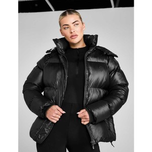 Aztec Diamond Aztec Diamond Heavy Quilted Short Puffer Jacket in Black