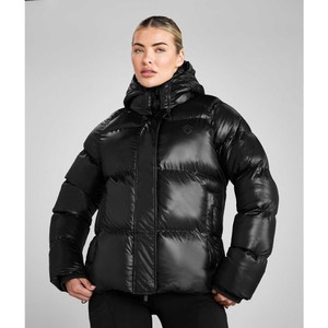 Aztec Diamond Aztec Diamond Heavy Quilted Short Puffer Jacket in Black