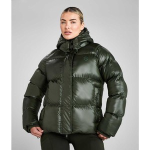 Aztec Diamond Aztec Diamond Heavy Quilted Short Puffer Jacket in Forest Green