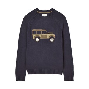 Joules Joules Mens 4 x4 Crew Neck Jumper in Navy
