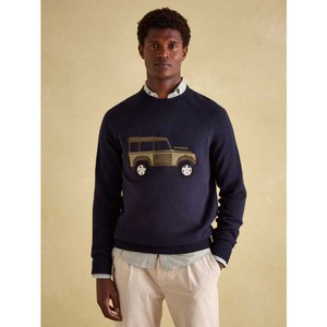 Joules Joules Mens 4 x4 Crew Neck Jumper in Navy