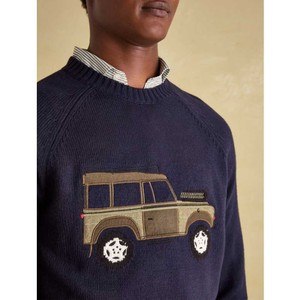 Joules Joules Mens 4 x4 Crew Neck Jumper in Navy