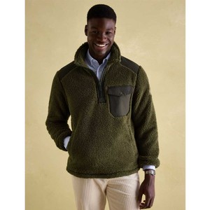 Joules Joules Mens Billy Quarter Zip Fleece in Green