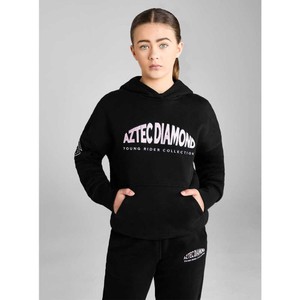 Aztec Diamond Aztec Diamond Young Rider Pull on Hoodie in Black/Pink