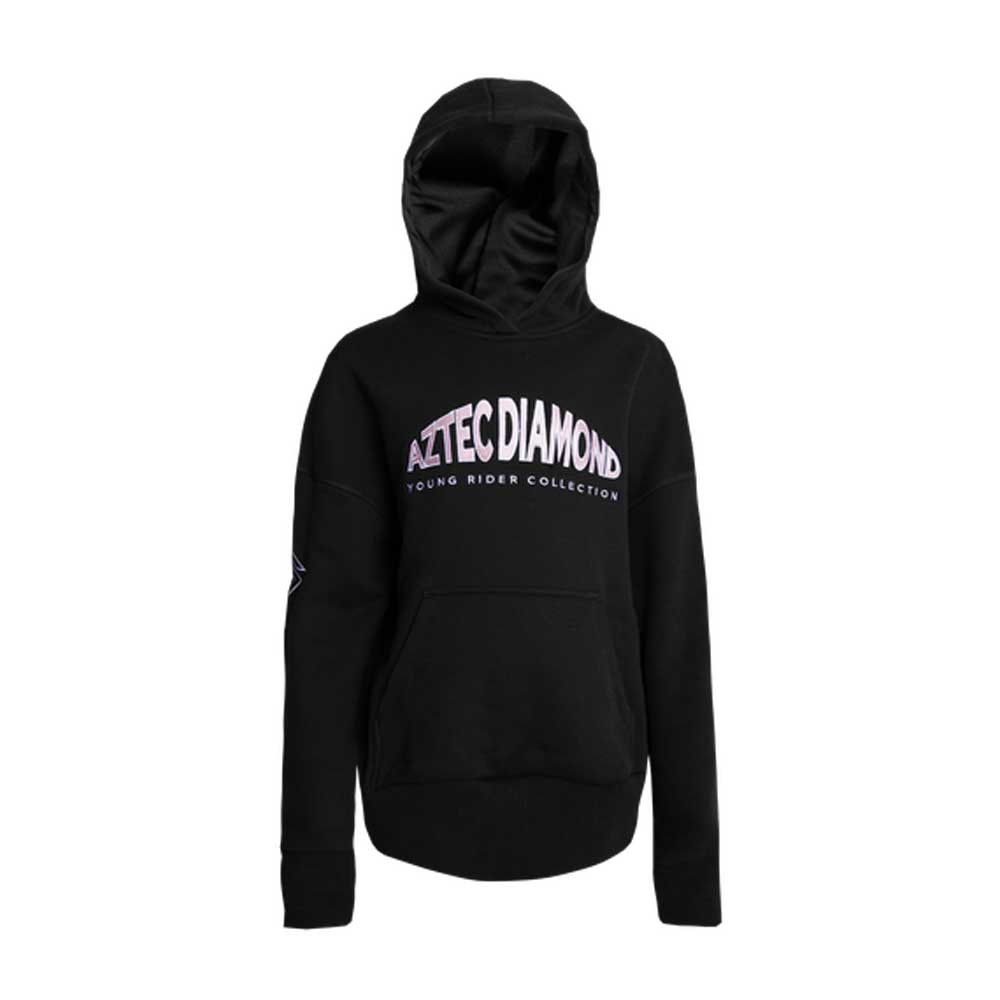 Aztec Diamond Aztec Diamond Young Rider Pull on Hoodie in Black/Pink