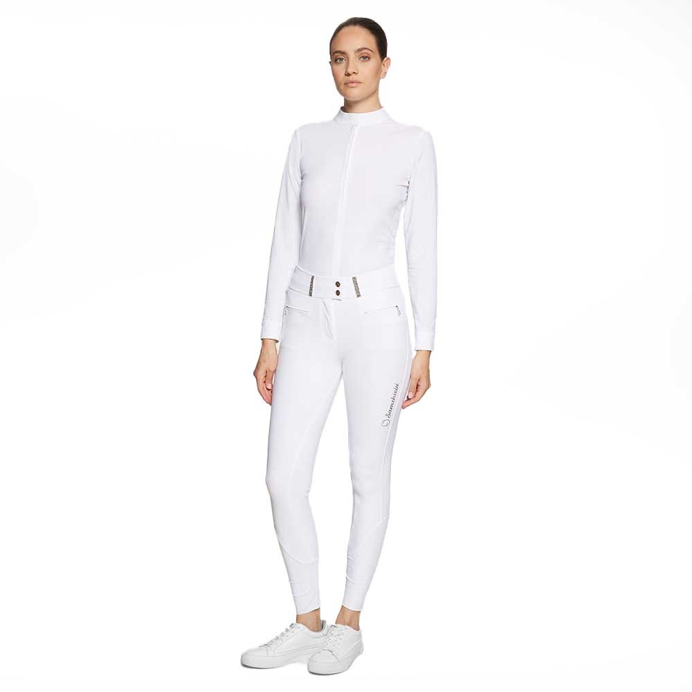 Samshield Samshield Claranova Crystal Fabric Full Seat Breech in White Metal Eclipse