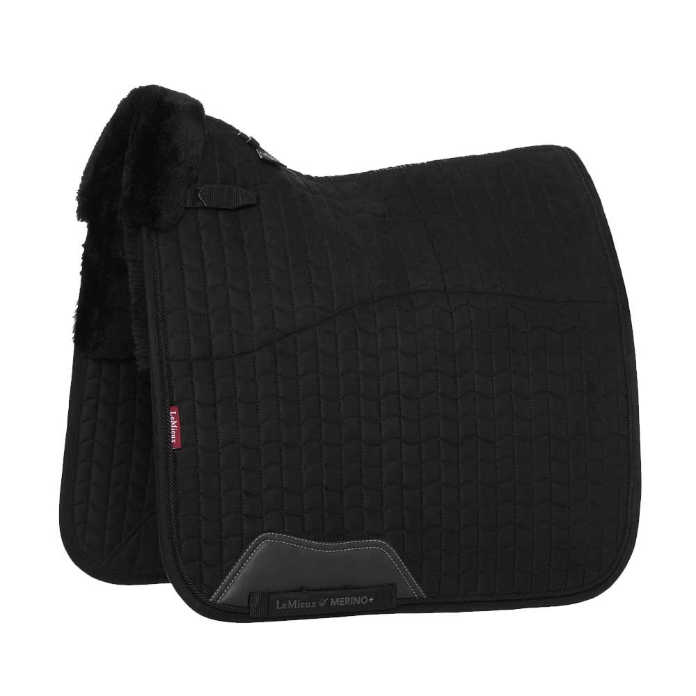 LeMieux LeMieux Merino+ Half Lined Suede Dressage Square in Black
