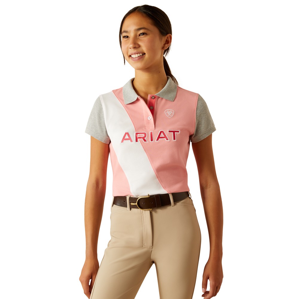 Ariat Ariat Youth Taryn Polo Shirt in Flamingo Pink
