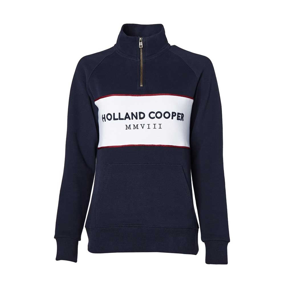 Holland Cooper Holland Cooper Sporting Heritage Zip Henley in Ink Navy