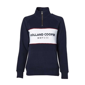 Holland Cooper Holland Cooper Sporting Heritage Zip Henley in Ink Navy