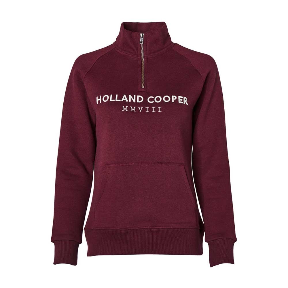 Holland Cooper Holland Cooper Sporting Heritage Zip Henley in Merlot