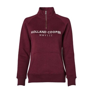 Holland Cooper Holland Cooper Sporting Heritage Zip Henley in Merlot