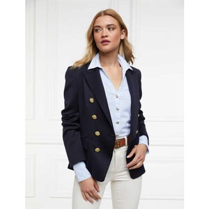 Holland Cooper Holland Cooper Classic V-Neck Blouse in Azure Stripe