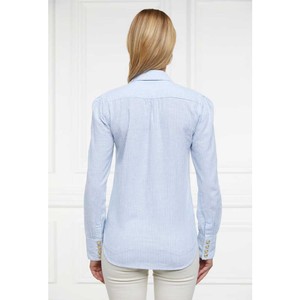 Holland Cooper Holland Cooper Classic V-Neck Blouse in Azure Stripe