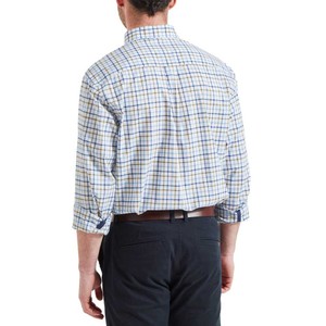Schoffel Schoffel Holkham Classic Shirt in French Navy/Light Khaki/ Sky Blue
