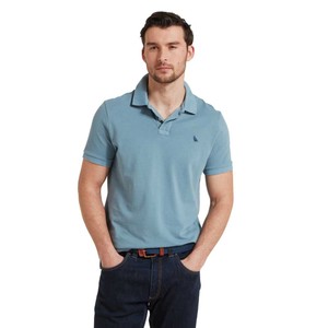 Schoffel Schoffel Mens St Ives Dyed Polo Shirt in Pigeon Blue