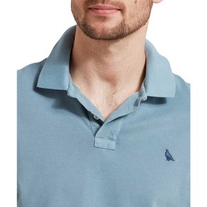 Schoffel Schoffel Mens St Ives Dyed Polo Shirt in Pigeon Blue