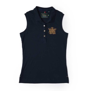 Holland Cooper Holland Cooper Sleeveless Polo Shirt in Ink Navy