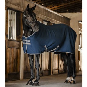 Horseware Rambo Techni Waffle Cooler Rug in Navy/Thunderstorm Grey