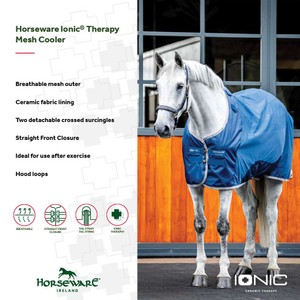 Horseware Horseware Ionic Therapy Mesh Cooler in Imperial Blue/Silver