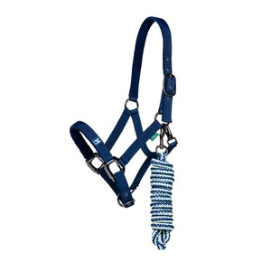 Horseware Horseware Newmarket Headcollar & Leadrope in Whitney Navy